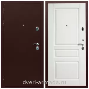 Одностворчатые входные двери, Дверь входная Армада Люкс Антик медь / МДФ 16 мм ФЛ-243 Белый матовый
