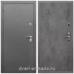 МДФ со стеклянными вставками, Дверь входная Армада Оптима Антик серебро / МДФ 10 мм ФЛ-291 Бетон темный