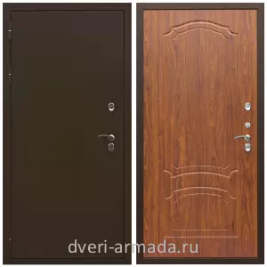 Уличные двери для коттеджа, Дверь входная элитная Армада Термо Молоток коричневый/ МДФ 6 мм ФЛ-140 Морёная берёза для загородного дома  с шумоизоляцией