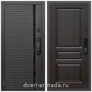 Входные двери Экстра, Умная входная смарт-дверь Армада Каскад BLACK МДФ 10 мм Kaadas K9 / МДФ 16 мм ФЛ-243 Венге