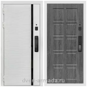 Входные двери Экстра, Умная входная смарт-дверь Армада Каскад WHITE МДФ 10 мм Kaadas K9 / МДФ 10 мм ФЛ-38 Дуб Филадельфия графит