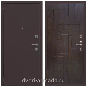 Взломостойкие входные двери, Дверь входная Армада Комфорт Антик медь / МДФ 16 мм ФЛ-57 Дуб шоколад