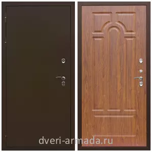 Толстые входные двери, Дверь наружная утепленная дачная Армада Термо Молоток коричневый/ МДФ 6 мм ФЛ-58 Морёная береза с шумоизоляцией