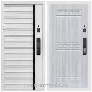 Входные двери Экстра, Умная входная смарт-дверь Армада Каскад WHITE МДФ 10 мм Kaadas K9 / МДФ 10 мм ФЛ-242 Сандал белый