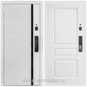 Входные двери Экстра, Умная входная смарт-дверь Армада Каскад WHITE МДФ 10 мм Kaadas K9 / МДФ 16 мм ФЛ-243 Белый матовый