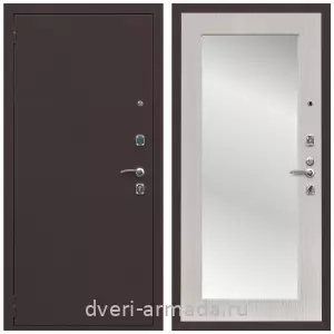 Входные двери с зеркалом и теплоизоляцией, Дверь входная Армада Комфорт Антик медь / МДФ 16 мм ФЛЗ-пастораль Дуб белёный