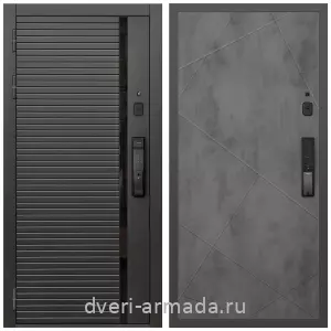 Входные двери Экстра, Умная входная смарт-дверь Армада Каскад BLACK МДФ 10 мм Kaadas K9 / МДФ 10 мм ФЛ-291 Бетон темный