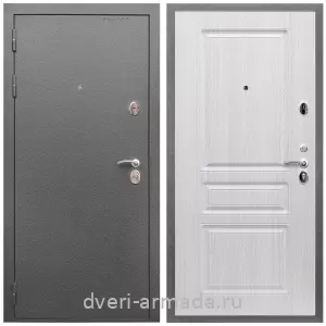 Входные двери 960х2050, Дверь входная Армада Оптима Антик серебро / МДФ 16 мм ФЛ-243 Дуб белёный