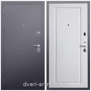 Входные двери Эврика, Дверь входная Армада Люкс Антик серебро / МДФ 16 мм ФЛ-119 Белый матовый