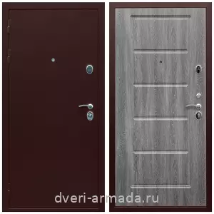 Входные двери лофт, Дверь входная в квартиру Армада Люкс Антик медь / МДФ 16 мм ФЛ-39 Дуб Филадельфия графит эконом с замками для застройщика