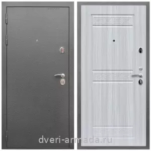 Входные двери Эврика, Дверь входная Армада Оптима Антик серебро / МДФ 10 мм ФЛ-242 Сандал белый
